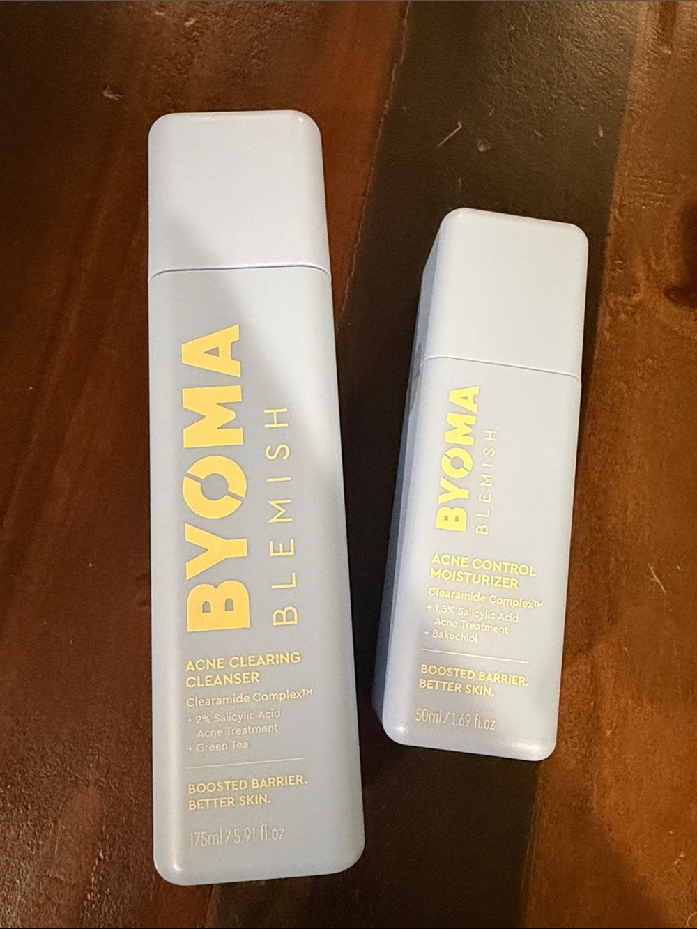 Byoma Blemish Acne Clearing Cleanser & Acne Control Moisturizer — NEW